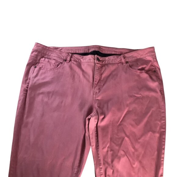 Lane Bryant Womens Super Stretch Ankle Skinny Jeans Size 26 Pink Rolled Hem - Picture 14 of 16